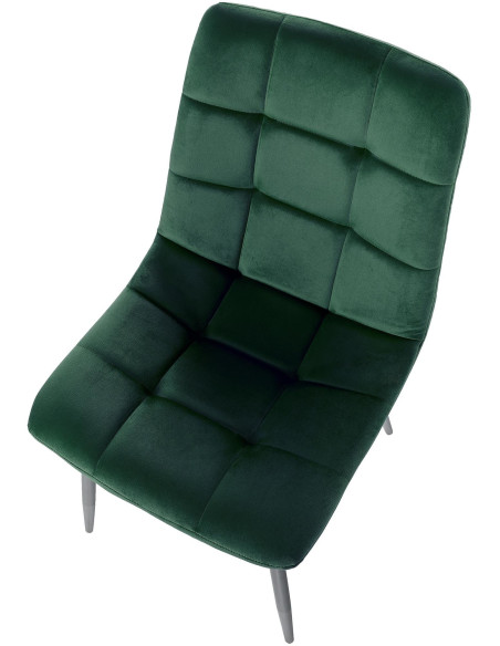 Chaise moderne en Velours Vert foncé Métal Noir Galia - 5