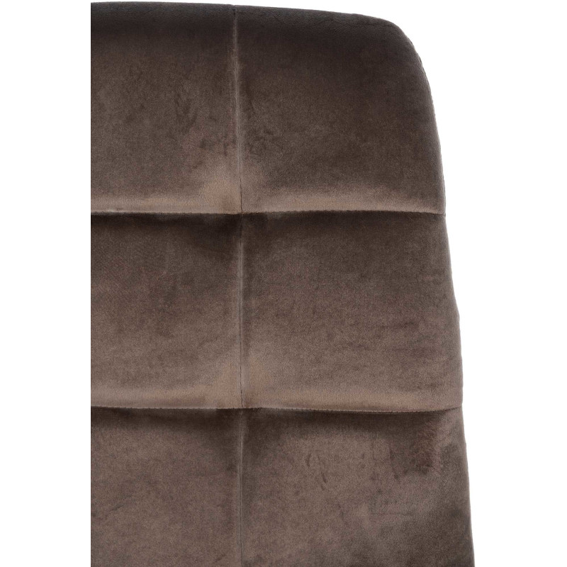 Chaise moderne en Velours Marron Métal Noir Galia - 2