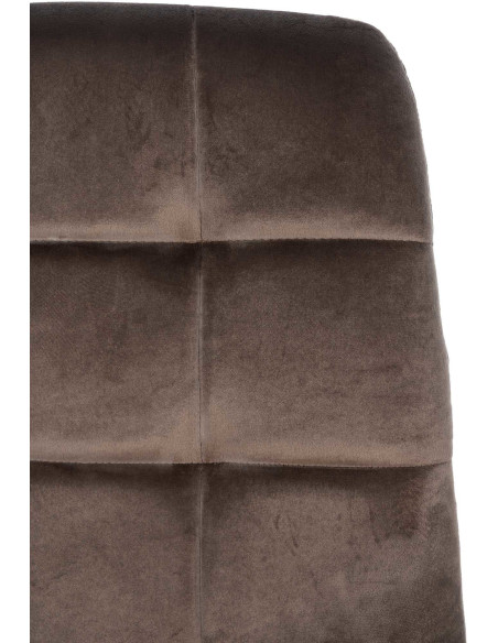 Chaise moderne en Velours Marron Métal Noir Galia - 2