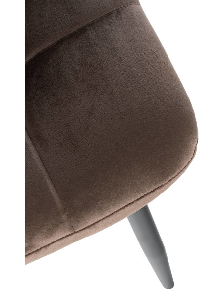 Chaise moderne en Velours Marron Métal Noir Galia - 3