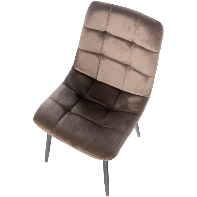 Chaise moderne en Velours Marron Métal Noir Galia - 5