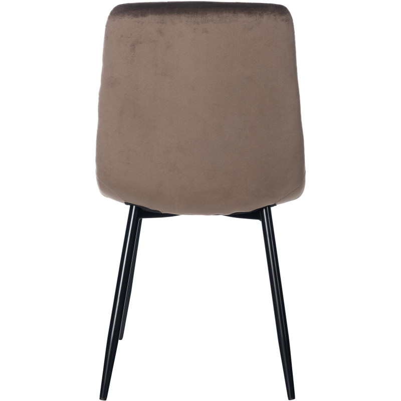 Chaise moderne en Velours Marron Métal Noir Galia - 6