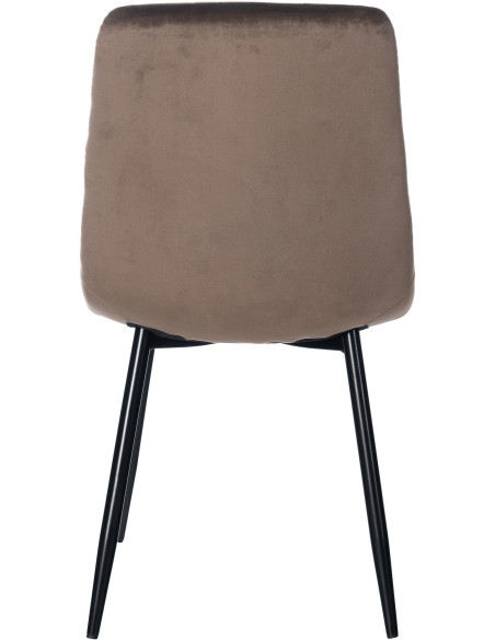 Chaise moderne en Velours Marron Métal Noir Galia - 6