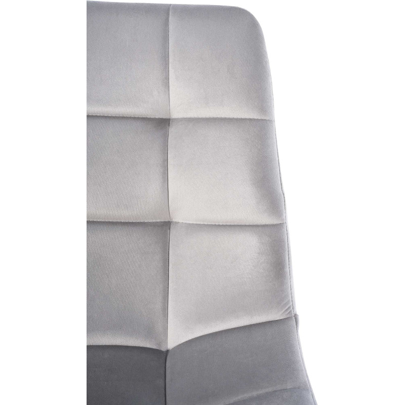 Chaise moderne en Velours Gris clair Métal Noir Galia - 2