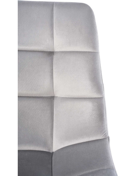 Chaise moderne en Velours Gris clair Métal Noir Galia - 2