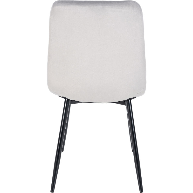 Chaise moderne en Velours Gris clair Métal Noir Galia - 6
