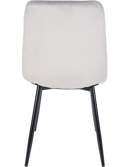 Chaise moderne en Velours Gris clair Métal Noir Galia - 6