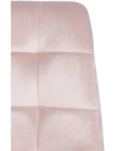 Chaise moderne en Velours Rose Métal Noir Galia - 1 2