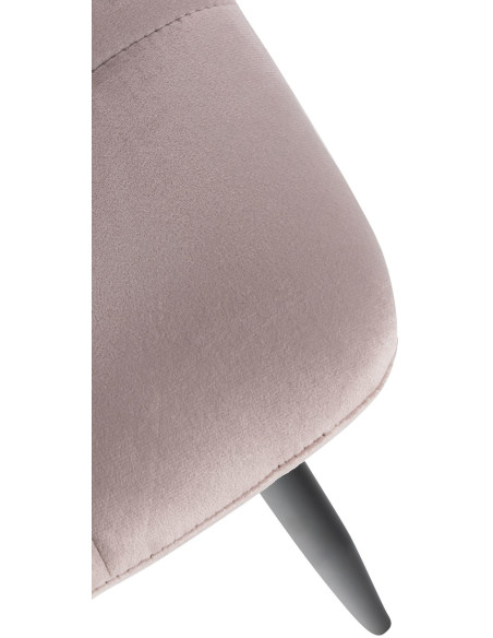 Chaise moderne en Velours Rose Métal Noir Galia - 3