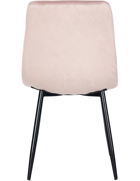 Chaise moderne en Velours Rose Métal Noir Galia - 6