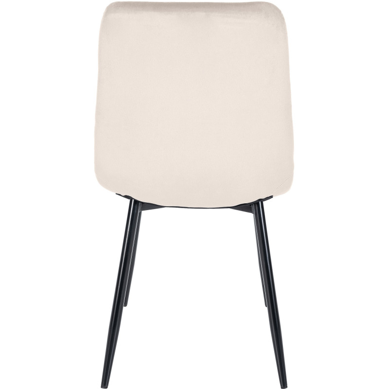 Chaise moderne en Velours Blanc crème Métal Noir Galia - 4