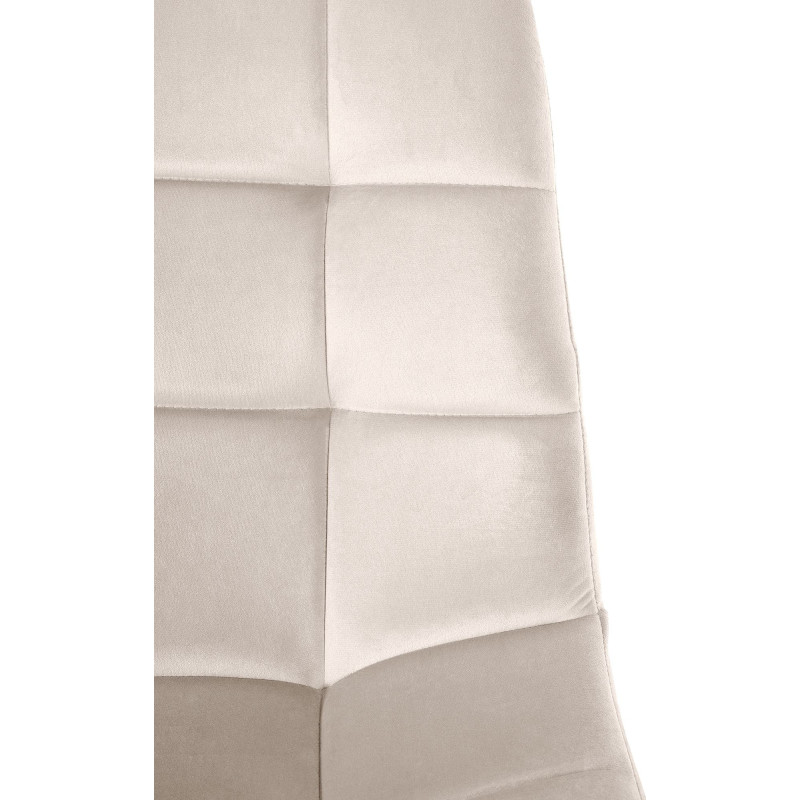 Chaise moderne en Velours Blanc crème Métal Noir Galia - 6