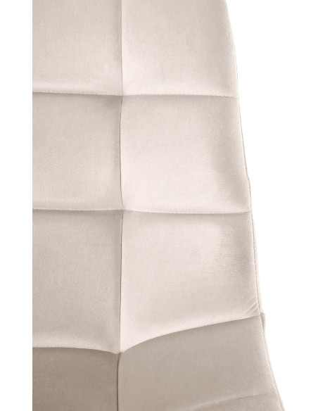 Chaise moderne en Velours Blanc crème Métal Noir Galia - 6