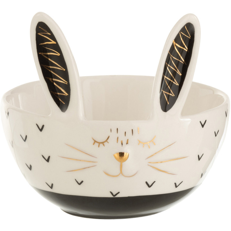 Bol à apéritif Lapin Afyz en Céramique Noir Blanc Doré - 3