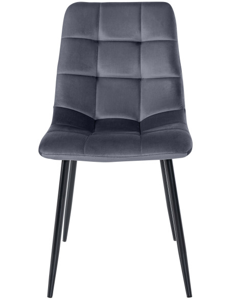 Chaise moderne en Velours Gris foncé Métal Noir Galia - 2