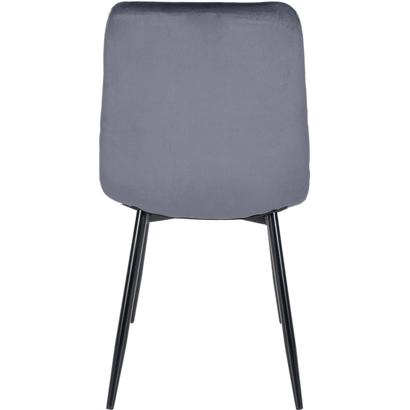Chaise moderne en Velours Gris foncé Métal Noir Galia - 4
