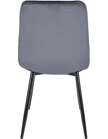 Chaise moderne en Velours Gris foncé Métal Noir Galia - 4