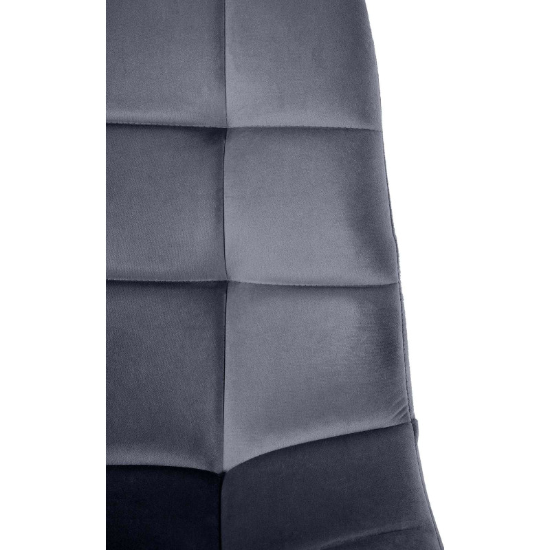 Chaise moderne en Velours Gris foncé Métal Noir Galia - 6