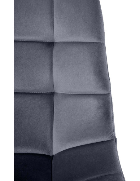 Chaise moderne en Velours Gris foncé Métal Noir Galia - 6