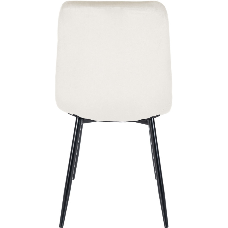 Chaise moderne en Velours Blanc Métal Noir Galia - 4