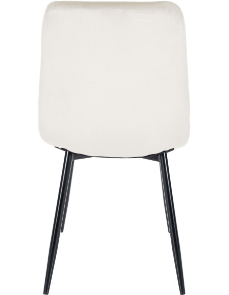 Chaise moderne en Velours Blanc Métal Noir Galia - 4