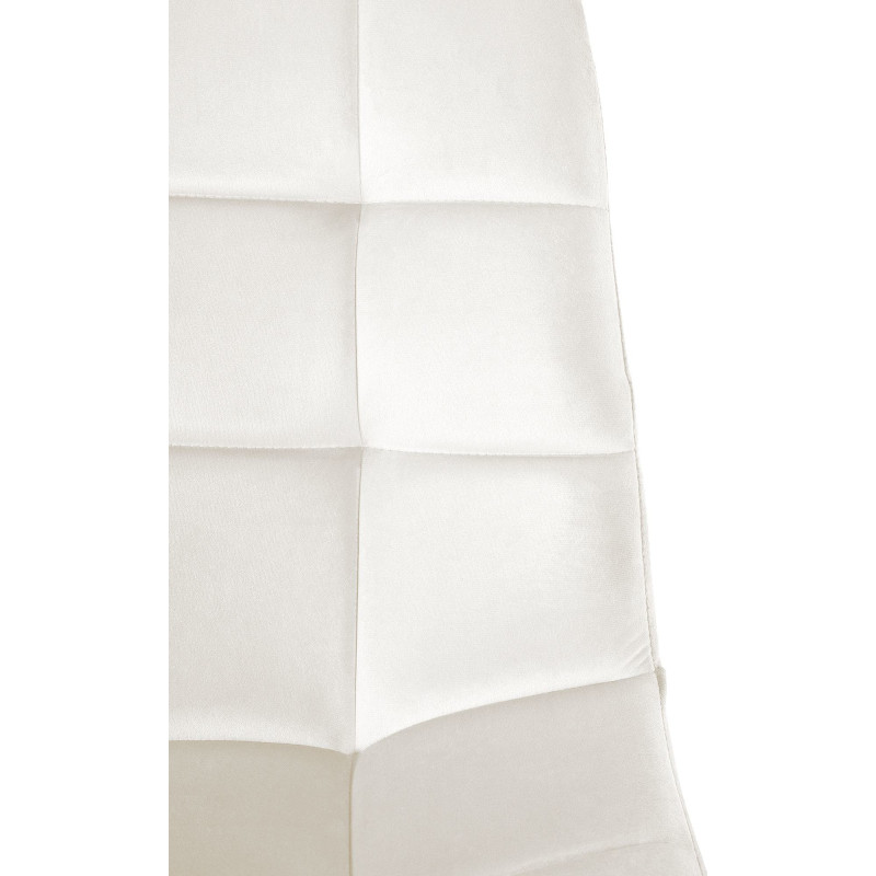 Chaise moderne en Velours Blanc Métal Noir Galia - 6