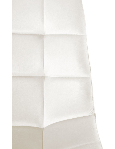 Chaise moderne en Velours Blanc Métal Noir Galia - 6