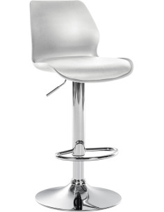 Tabouret de bar moderne en Polyuréthane Polypropylène Gris Métal Argenté Brillant Indiao - 1