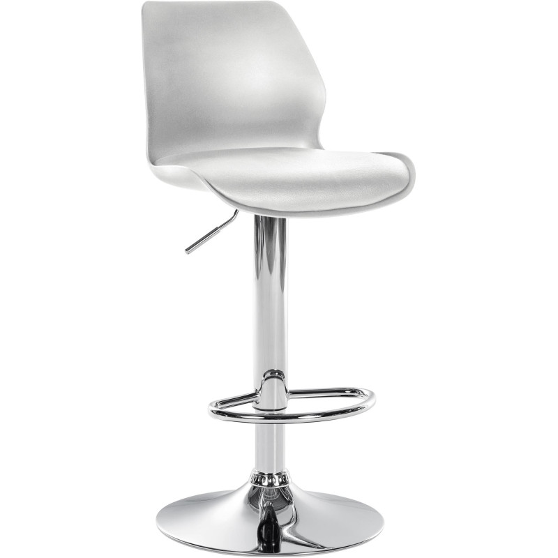 Tabouret de bar moderne en Polyuréthane Polypropylène Gris Métal Argenté Brillant Indiao - 1