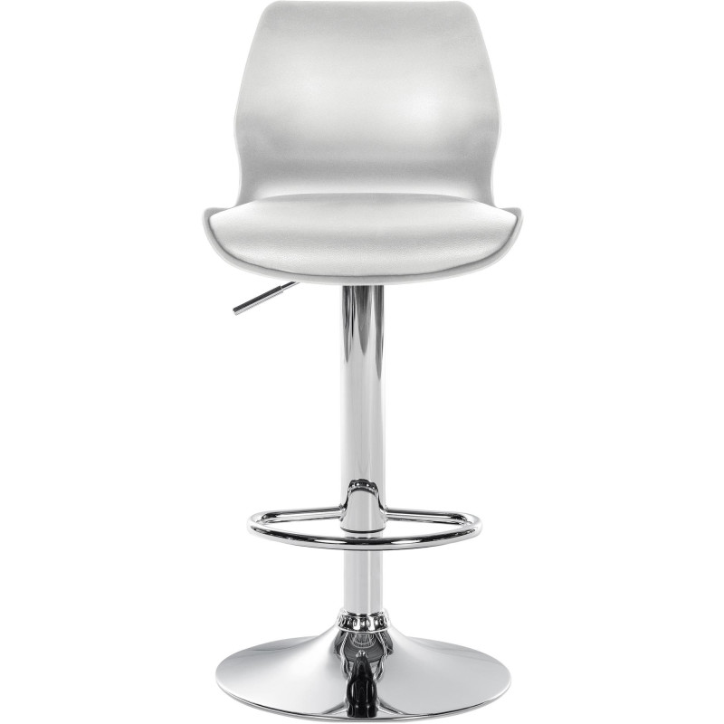 Tabouret de bar moderne en Polyuréthane Polypropylène Gris Métal Argenté Brillant Indiao - 2