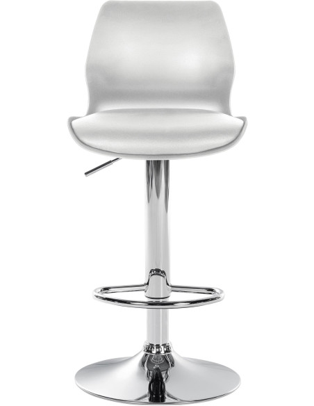 Tabouret de bar moderne en Polyuréthane Polypropylène Gris Métal Argenté Brillant Indiao - 2