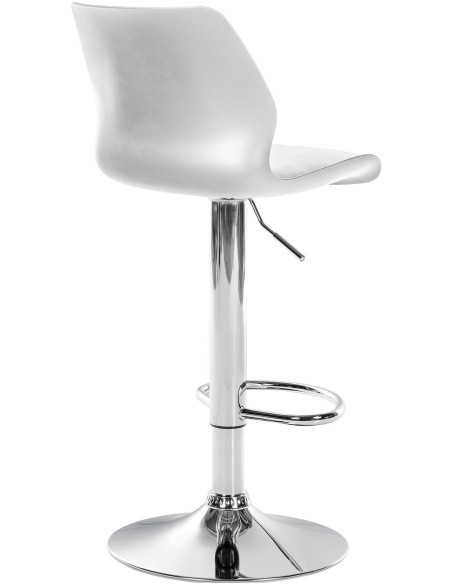 Tabouret de bar moderne en Polyuréthane Polypropylène Gris Métal Argenté Brillant Indiao - 4