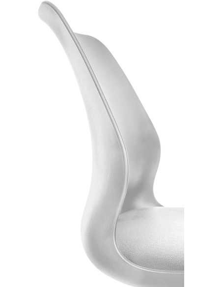 Tabouret de bar moderne en Polyuréthane Polypropylène Gris Métal Argenté Brillant Indiao - 6