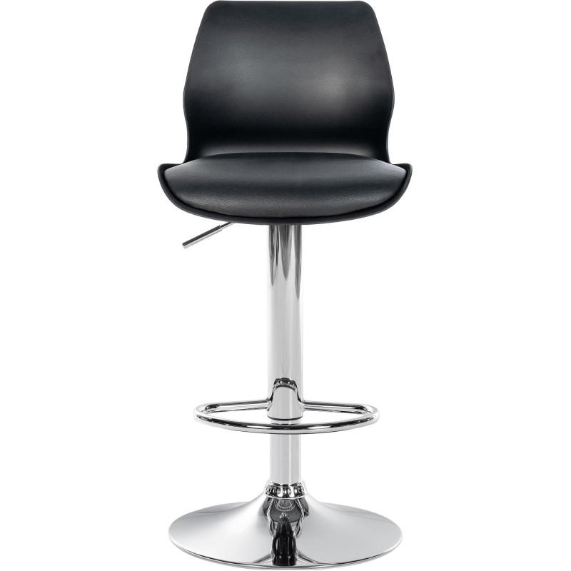 Tabouret de bar moderne en Polyuréthane Polypropylène Noir Métal Argenté Brillant Indiao - 2