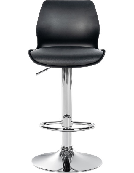 Tabouret de bar moderne en Polyuréthane Polypropylène Noir Métal Argenté Brillant Indiao - 2
