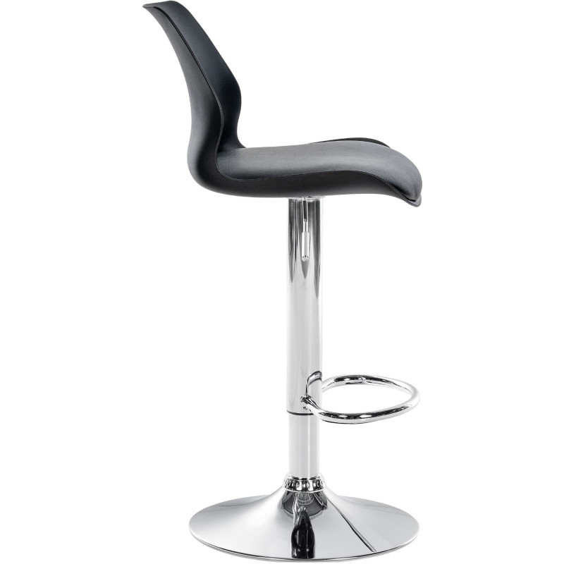 Tabouret de bar moderne en Polyuréthane Polypropylène Noir Métal Argenté Brillant Indiao - 3