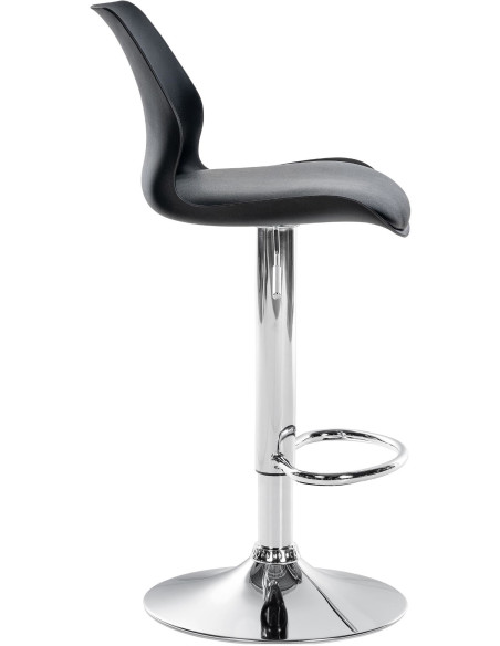 Tabouret de bar moderne en Polyuréthane Polypropylène Noir Métal Argenté Brillant Indiao - 3