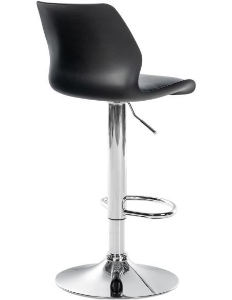 Tabouret de bar moderne en Polyuréthane Polypropylène Noir Métal Argenté Brillant Indiao - 4