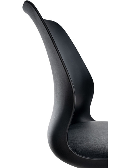 Tabouret de bar moderne en Polyuréthane Polypropylène Noir Métal Argenté Brillant Indiao - 6