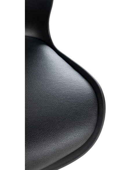 Tabouret de bar moderne en Polyuréthane Polypropylène Noir Métal Argenté Brillant Indiao - 7