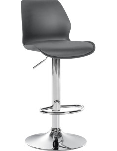 Tabouret de bar moderne en Polyuréthane Polypropylène Blanc Métal Argenté Brillant Indiao - 1