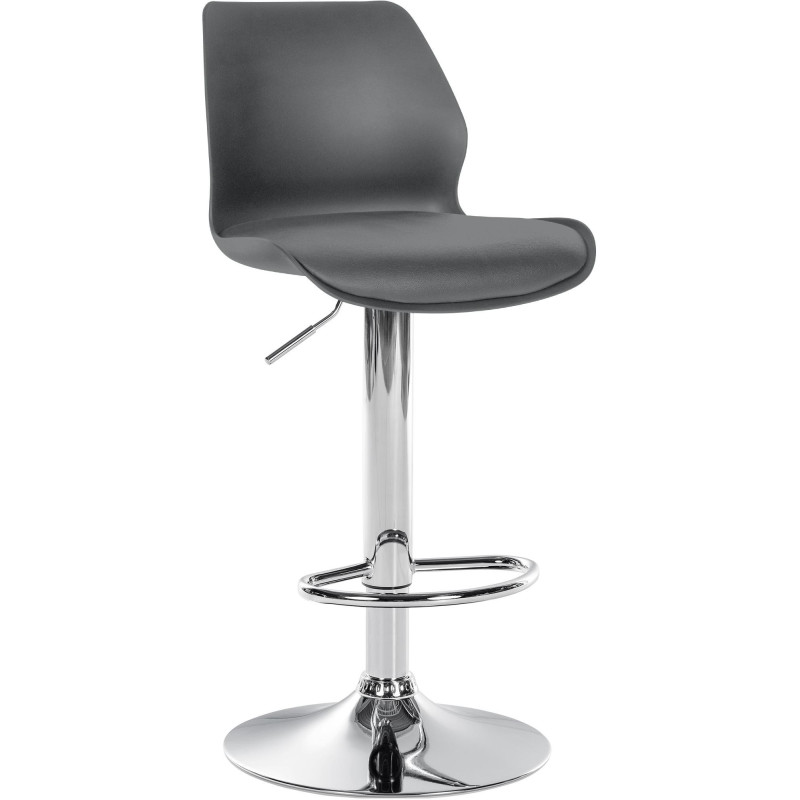 Tabouret de bar moderne en Polyuréthane Polypropylène Blanc Métal Argenté Brillant Indiao - 1