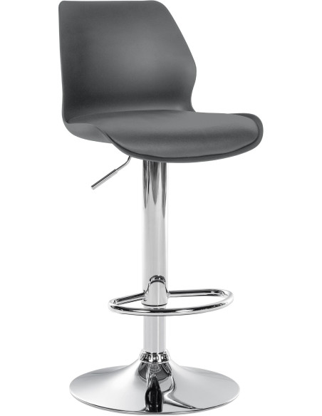 Tabouret de bar moderne en Polyuréthane Polypropylène Blanc Métal Argenté Brillant Indiao - 1