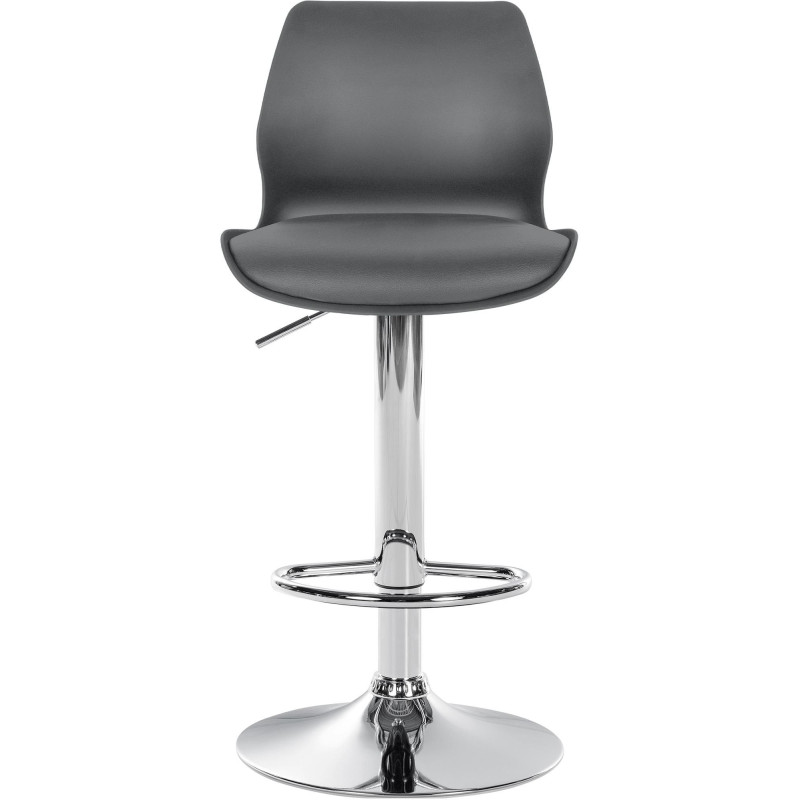 Tabouret de bar moderne en Polyuréthane Polypropylène Blanc Métal Argenté Brillant Indiao - 2