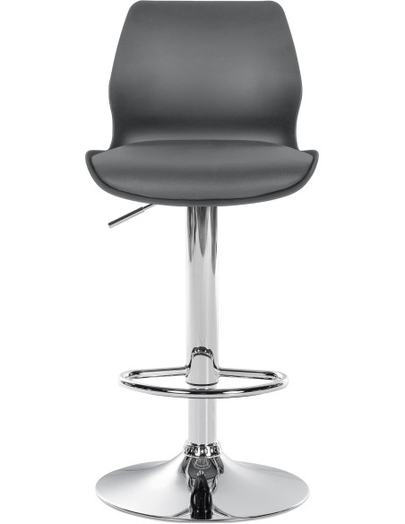 Tabouret de bar moderne en Polyuréthane Polypropylène Blanc Métal Argenté Brillant Indiao - 2