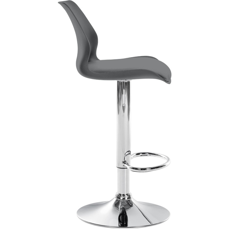 Tabouret de bar moderne en Polyuréthane Polypropylène Blanc Métal Argenté Brillant Indiao - 3