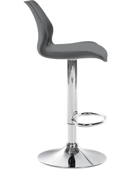 Tabouret de bar moderne en Polyuréthane Polypropylène Blanc Métal Argenté Brillant Indiao - 3