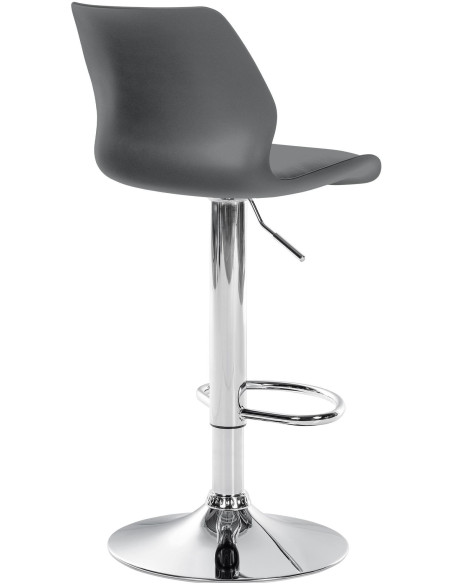 Tabouret de bar moderne en Polyuréthane Polypropylène Blanc Métal Argenté Brillant Indiao - 4