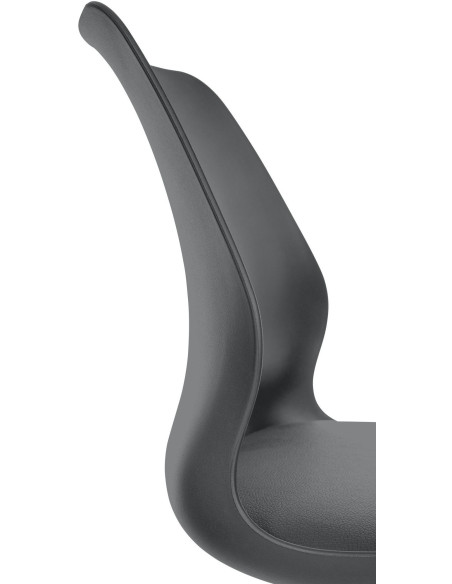 Tabouret de bar moderne en Polyuréthane Polypropylène Blanc Métal Argenté Brillant Indiao - 6