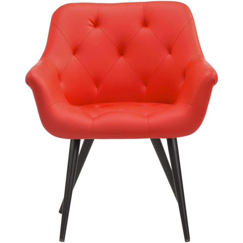 Fauteuil de table moderne en Polyuréthane Rouge Métal Noir Kakuro - 2